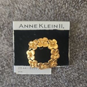 Anne Klein Gold Floral Wreath Pin Brooch